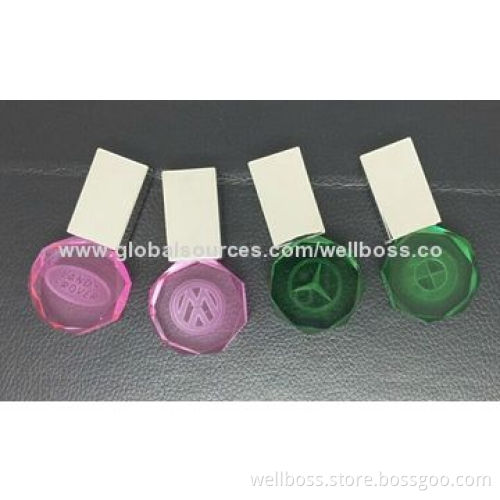 Colorfull Crystal USB Flash Drives, Customized Packaging Types/Logos Accepted, 256MB to 32GBNew